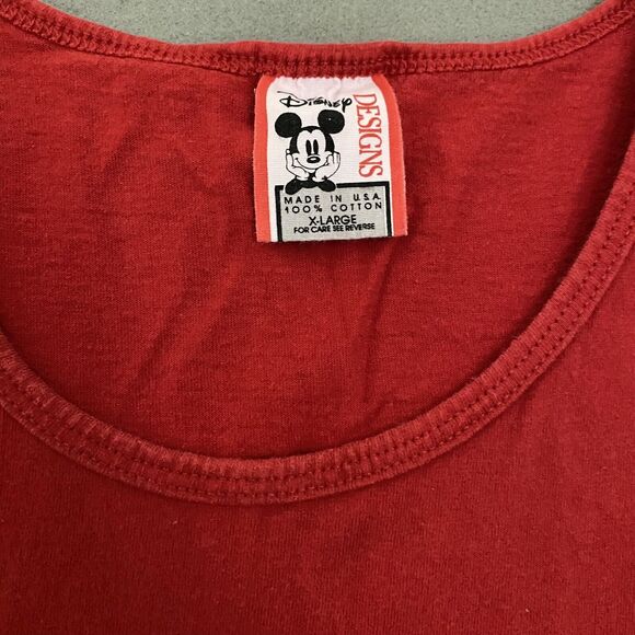 Minnie Mouse Shirt Adult XL Red Disney Designs Tank Graphic Front Back‎ Spellout - Picture 3 of 11
